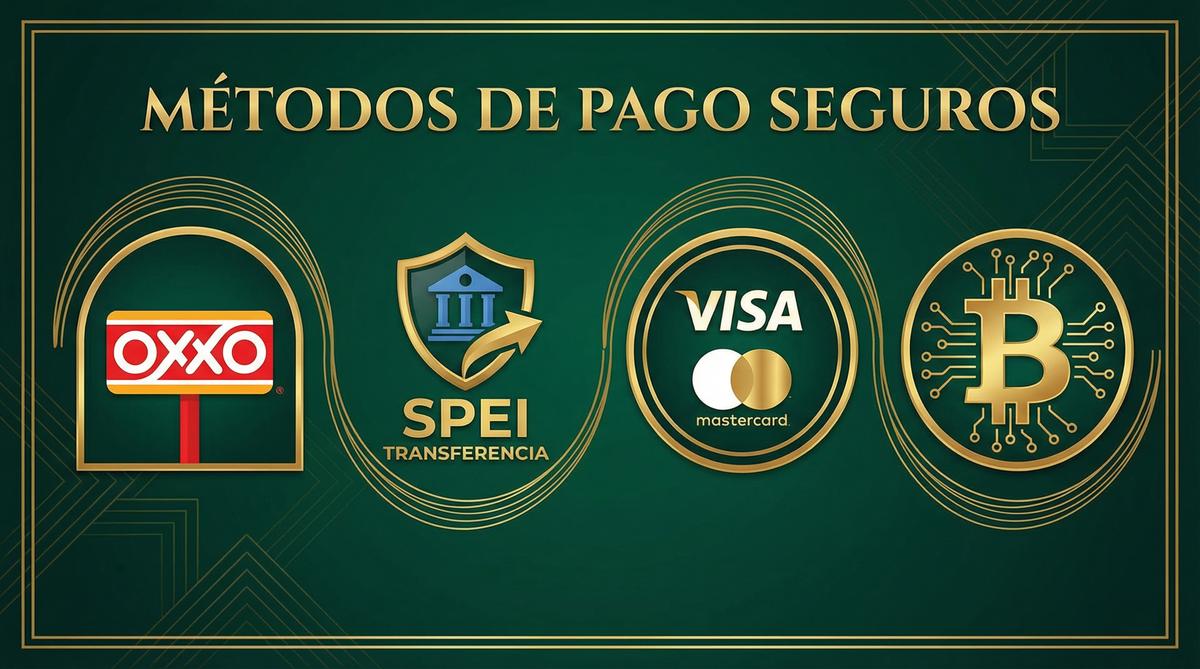 Métodos de pago disponibles en Betmotion App incluyendo OXXO SPEI Visa y Bitcoin