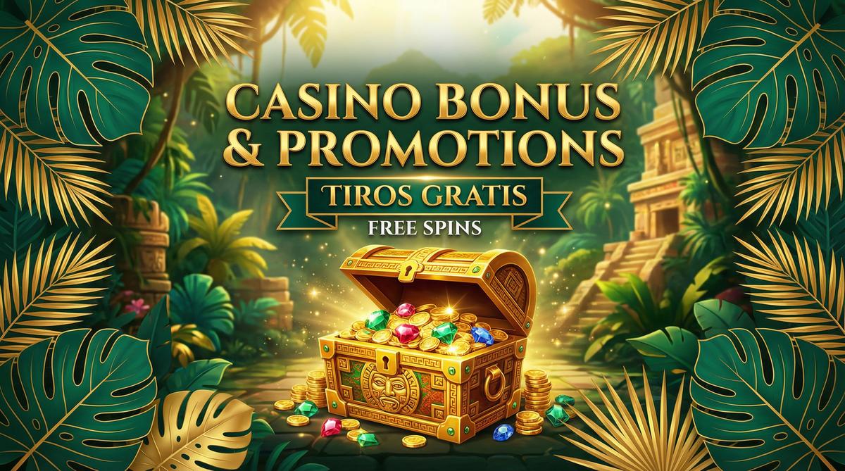 Cofre del tesoro con monedas de oro y gemas representando los bonos del casino Betmotion App